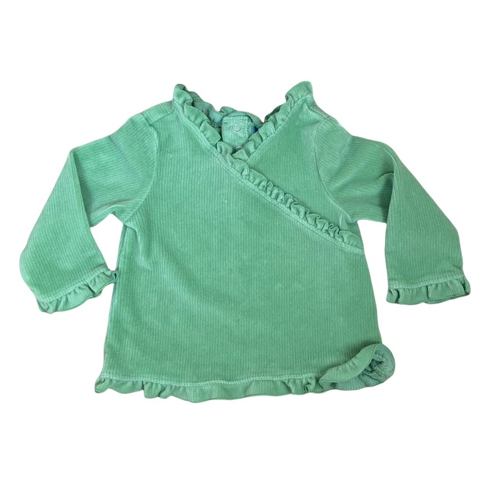 Children’s Place Lime Green Crossover Peplum Top Baby Girl Size 12M